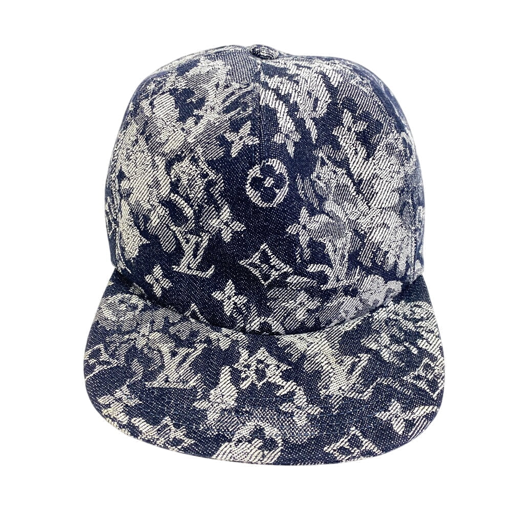 LOUIS VUITTON cap MP2871 canvas Navy Casquette Monogram tapestry mens 58