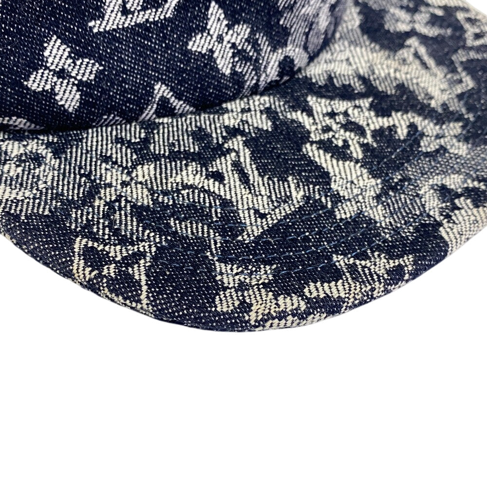 LOUIS VUITTON cap MP2871 canvas Navy Casquette Monogram tapestry mens 58