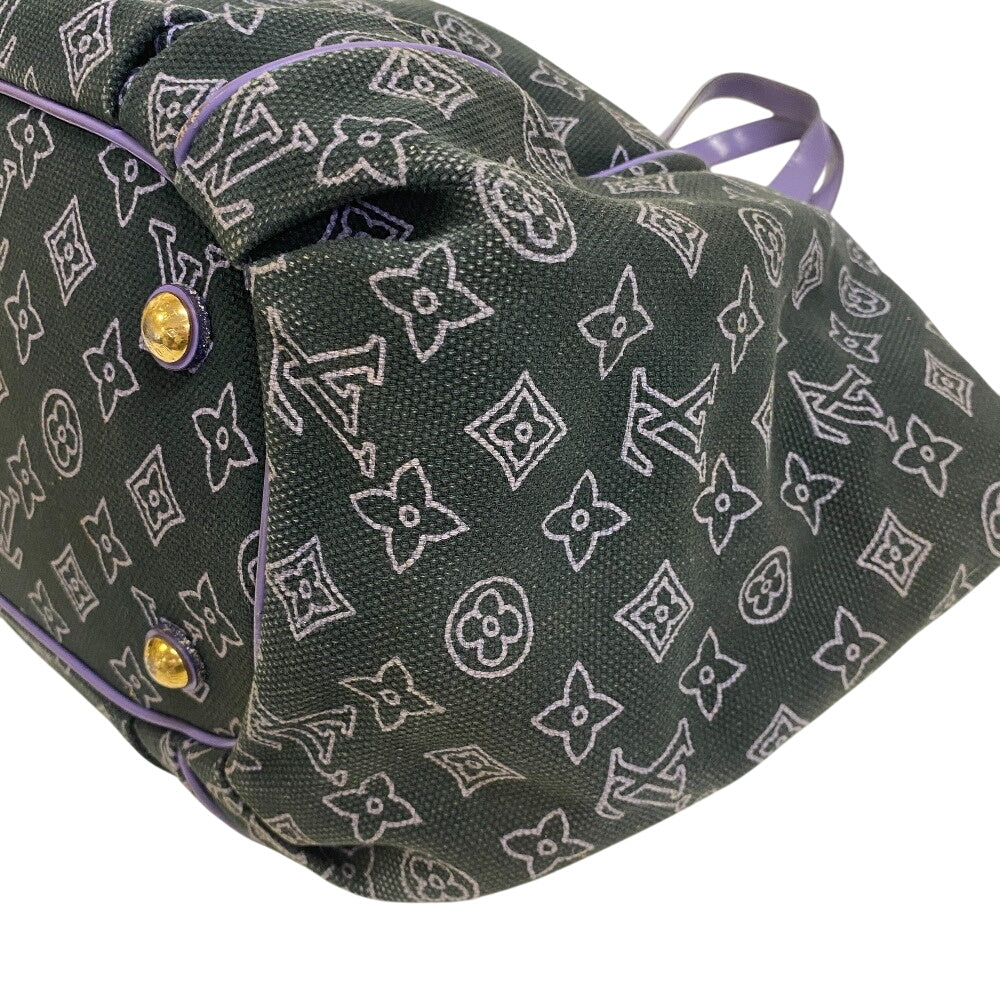 LOUIS VUITTON Tote Bag M95987 canvas purple Monogram beach line Hippo Ipanema GM