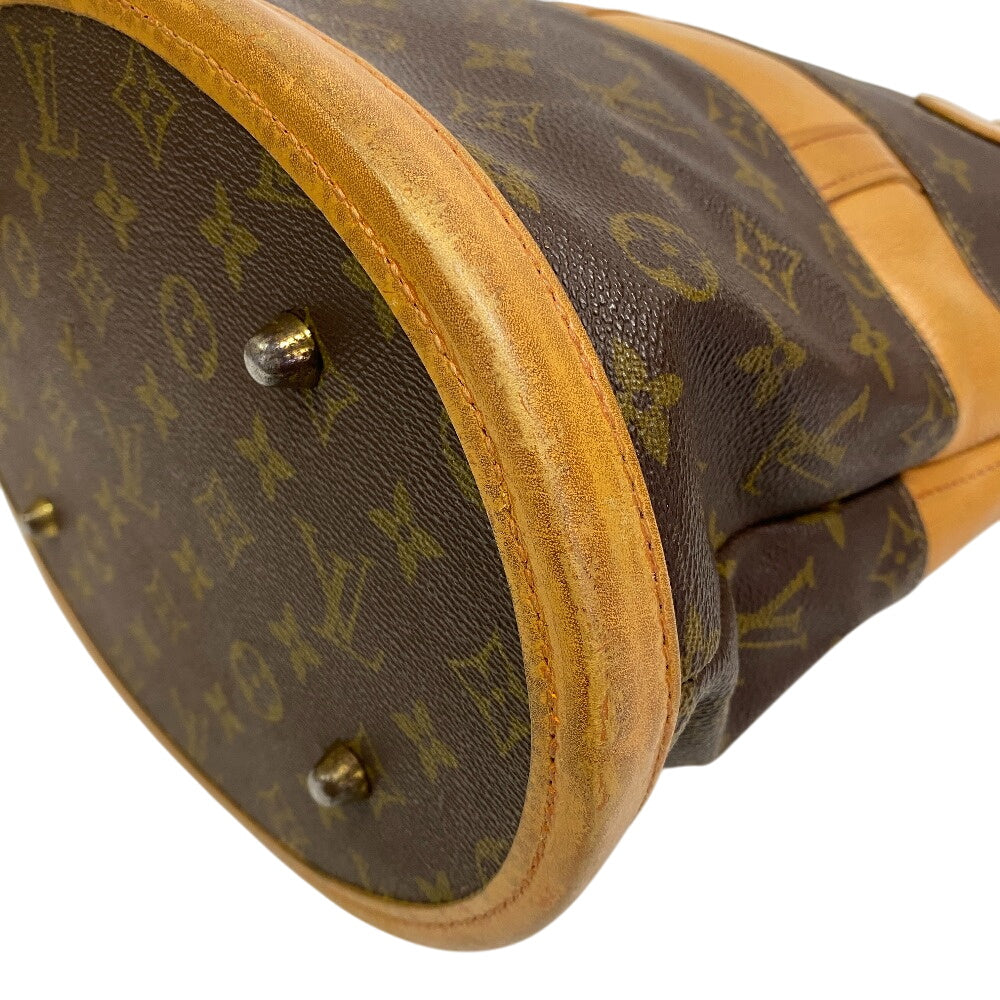 LOUIS VUITTON Shoulder Bag leather Brown Tote Bag Monogram Bucket GM Women
