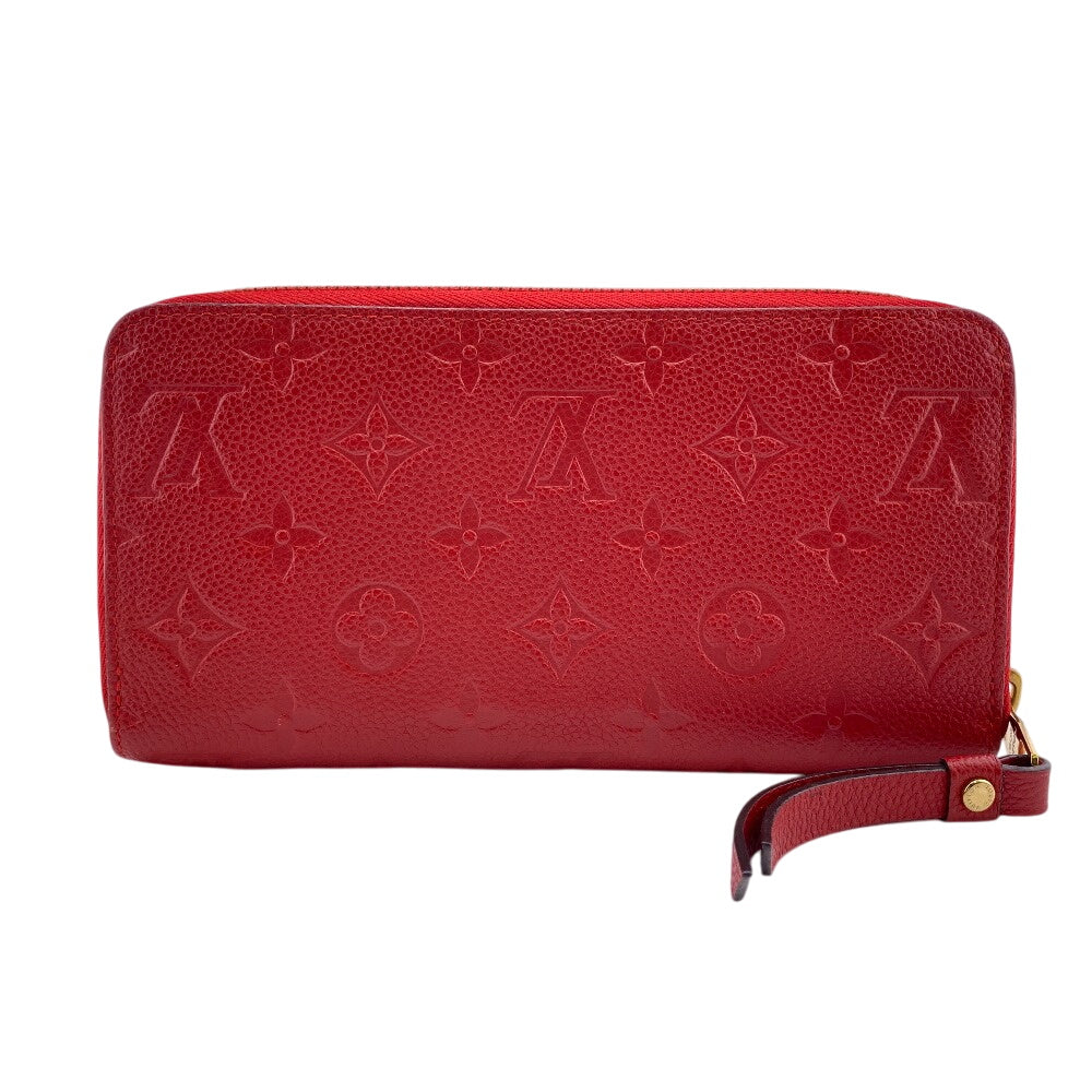 LOUIS VUITTON Long Wallet Purse M63691 leather Red Zip Around Monogram Ann Platt Zippy wallet Women