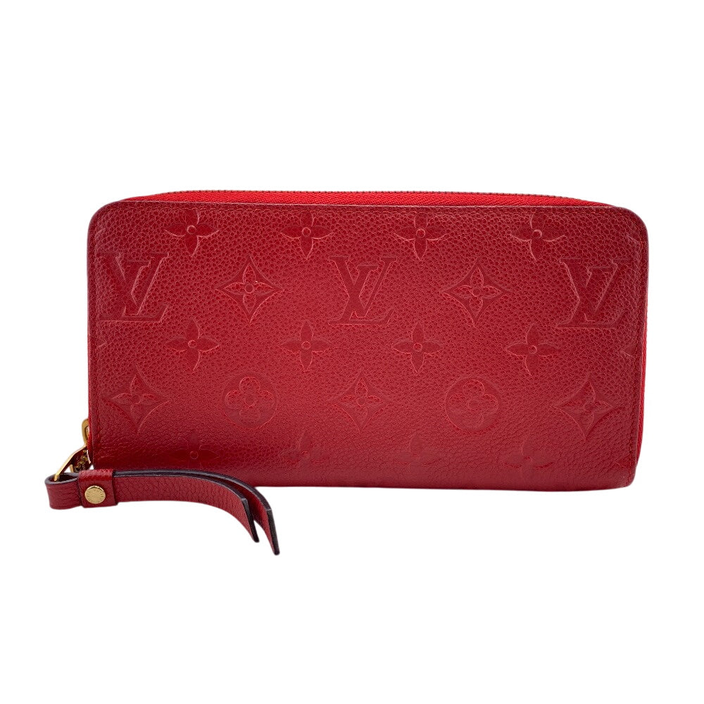 LOUIS VUITTON Long Wallet Purse M63691 leather Red Zip Around Monogram Ann Platt Zippy wallet Women