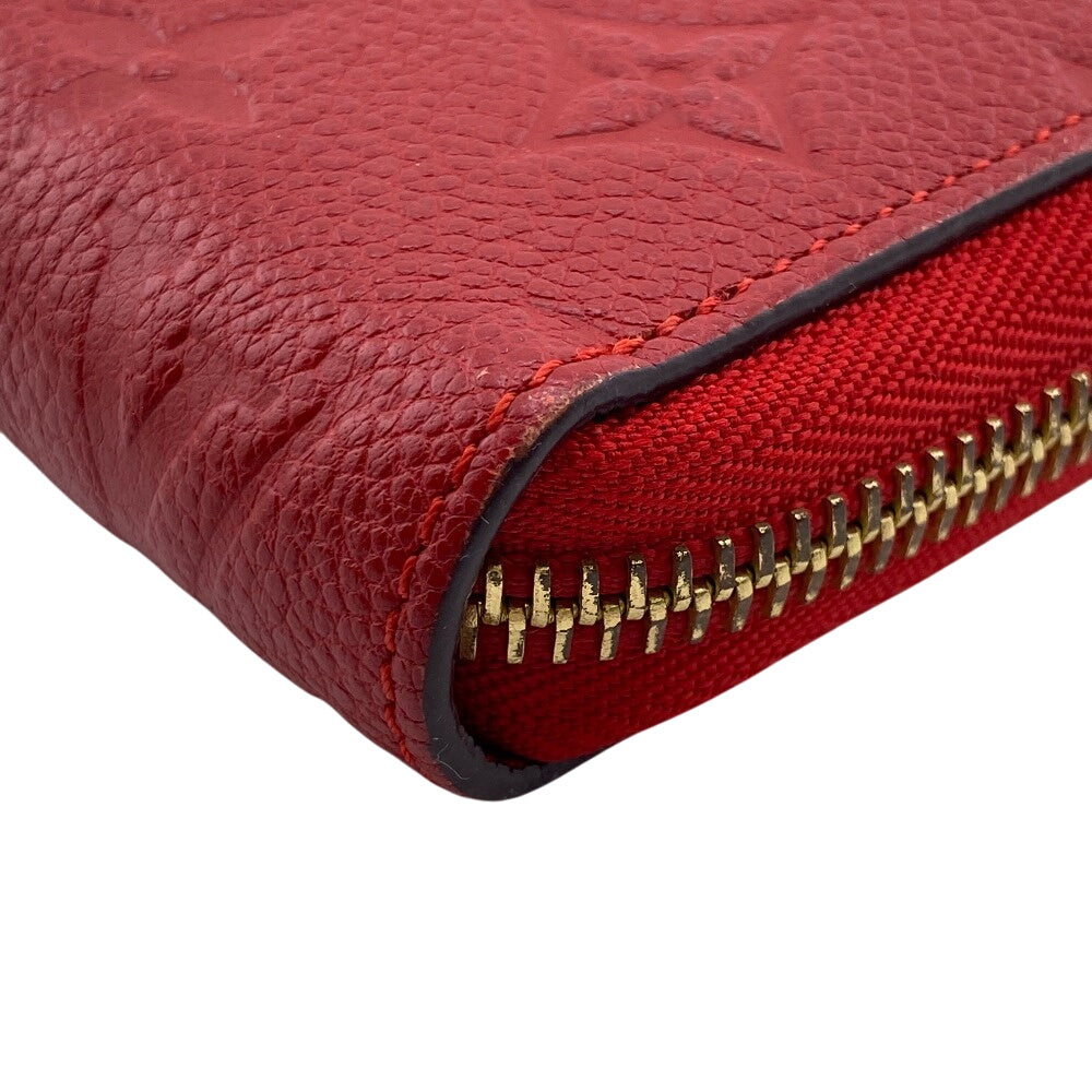 LOUIS VUITTON Long Wallet Purse M63691 leather Red Zip Around Monogram Ann Platt Zippy wallet Women