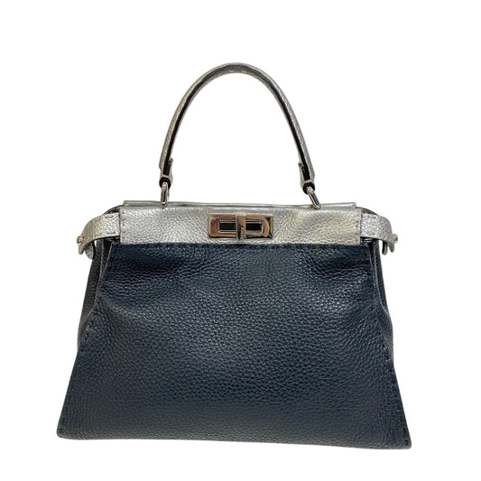FENDI Handbag 8BN290 leather Navy Ginza limited Peekaboo medium Women