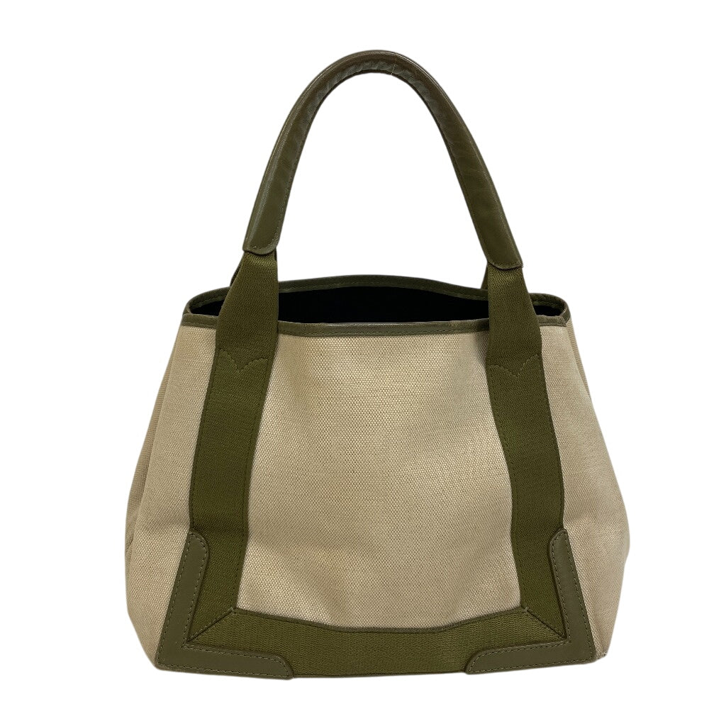 BALENCIAGA Tote Bag 339933 Canvas, Calfskin Khaki green navy cabas small Women(Unisex)