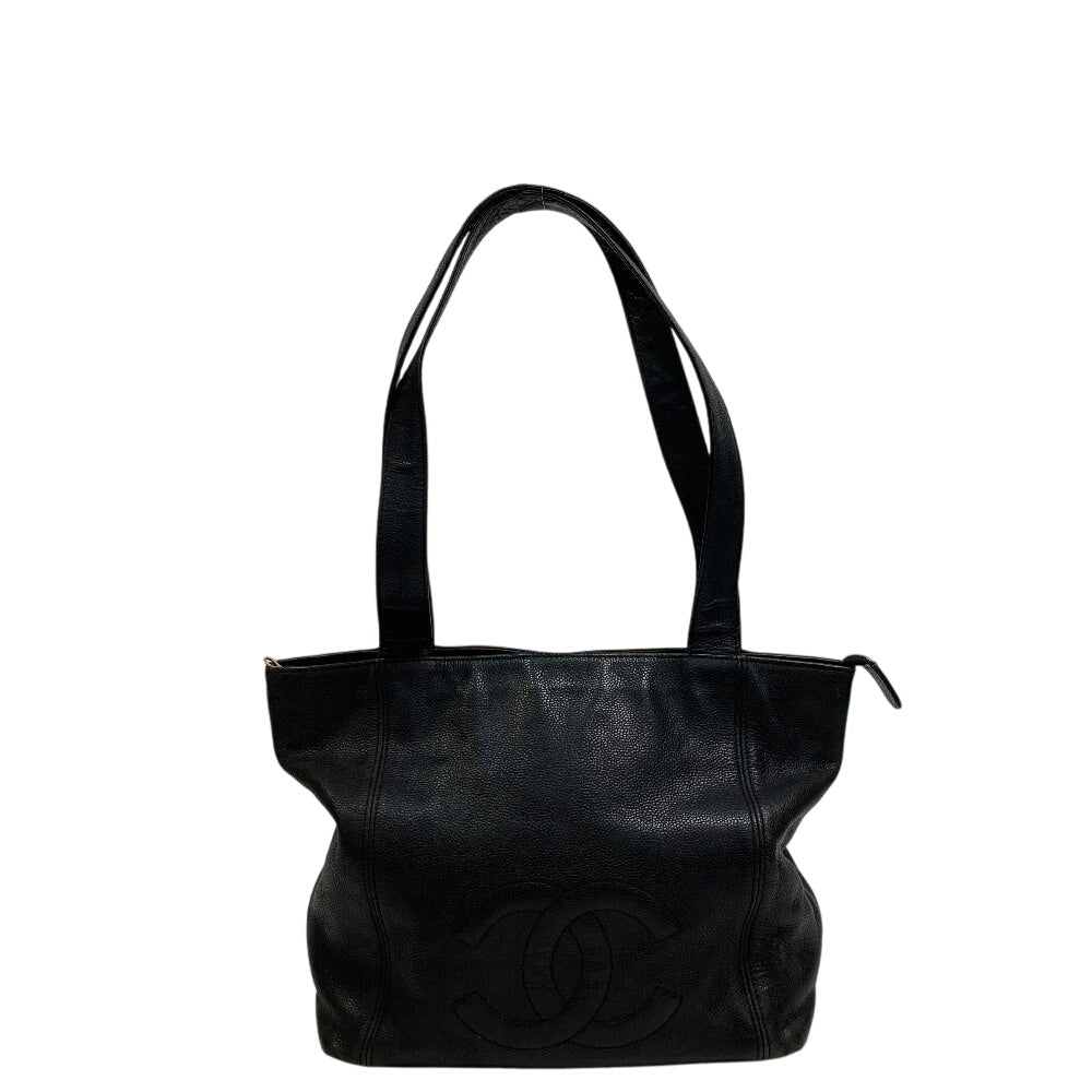 CHANEL Tote Bag Caviar skin black COCO Mark Women