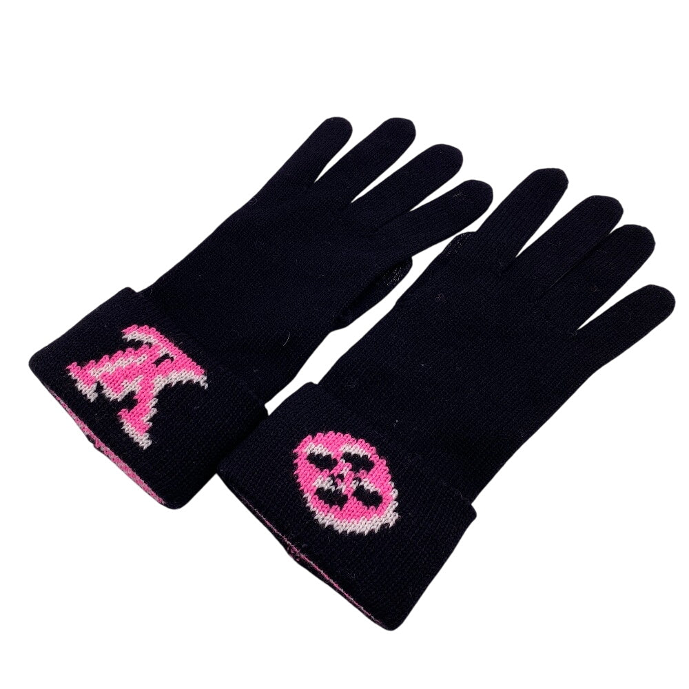 LOUIS VUITTON gloves M76451 wool black Glove Monogram Gon 3D Women A