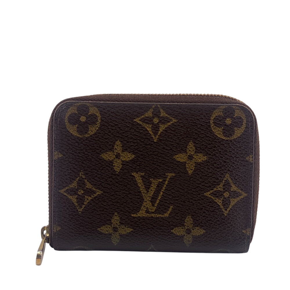 LOUIS VUITTON Coin case M60067 leather Brown Round zip Monogram Zip around purse Women