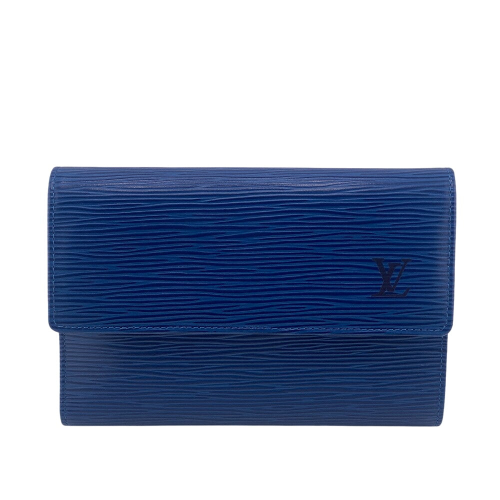 LOUIS VUITTON Tri-fold wallet M63715 leather blue Tri-fold wallet Epi Porte TresorEtui Papie Women