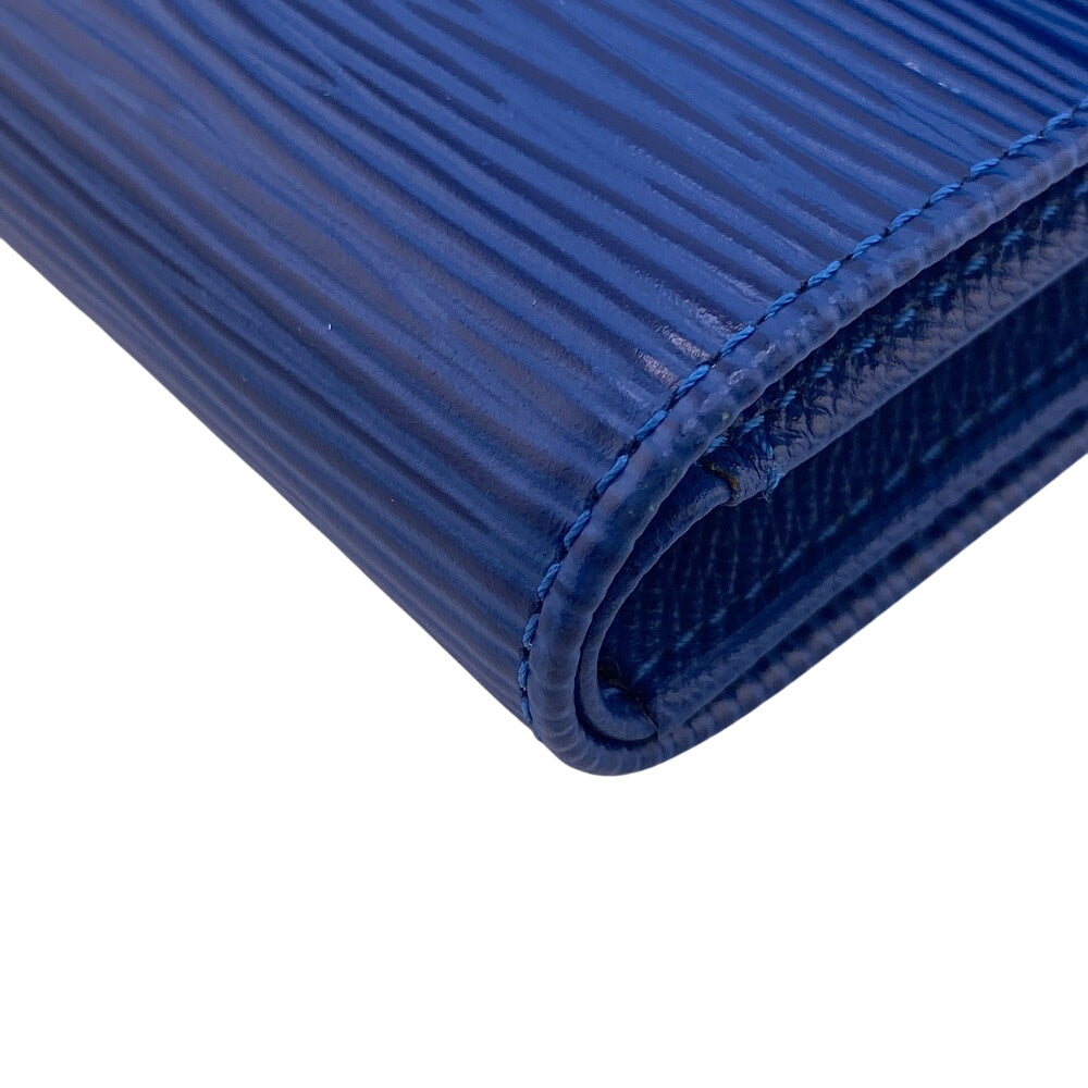 LOUIS VUITTON Tri-fold wallet M63715 leather blue Tri-fold wallet Epi Porte TresorEtui Papie Women