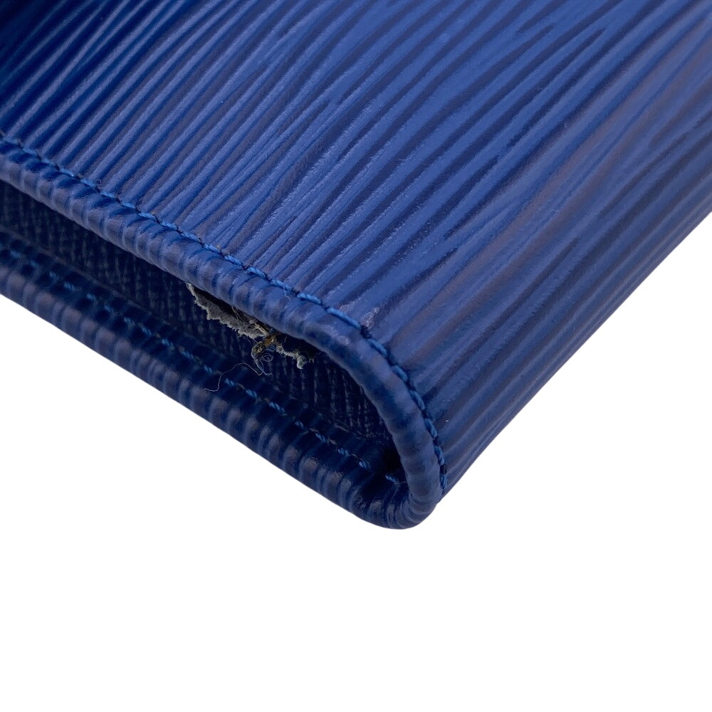 LOUIS VUITTON Tri-fold wallet M63715 leather blue Tri-fold wallet Epi Porte TresorEtui Papie Women