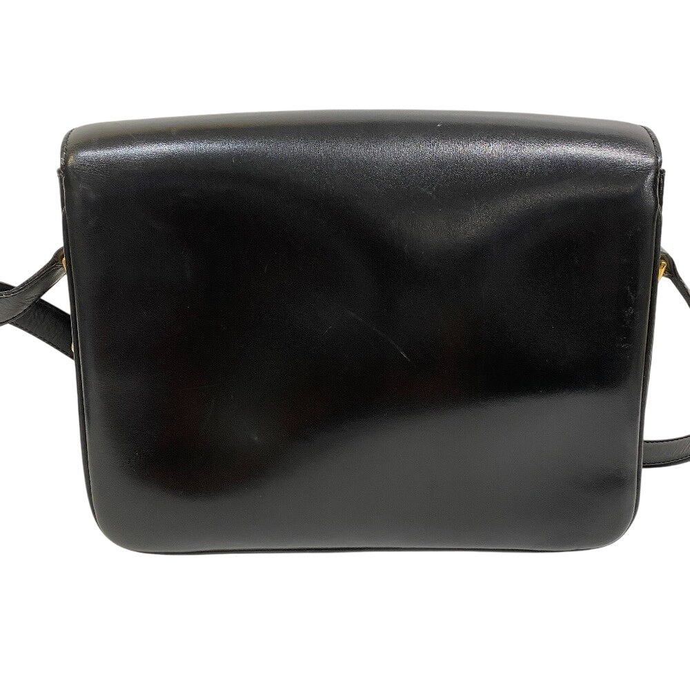 CELINE Shoulder Bag leather black vintage Triomphe Women