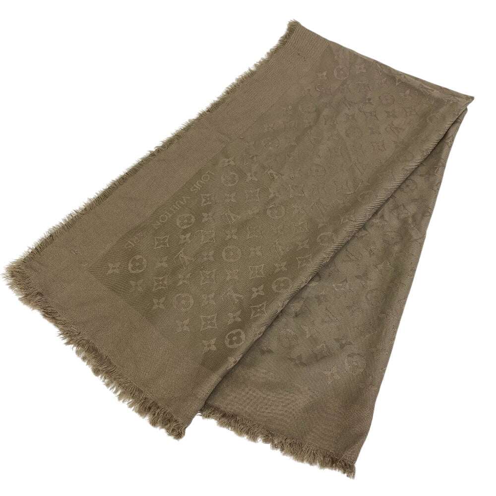 LOUIS VUITTON Stall M75089 Silk, Wool Khaki green Monogram Voal