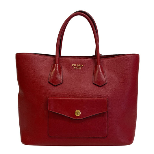 PRADA Tote Bag BN2729 PVC coated canvas Red 2way Women