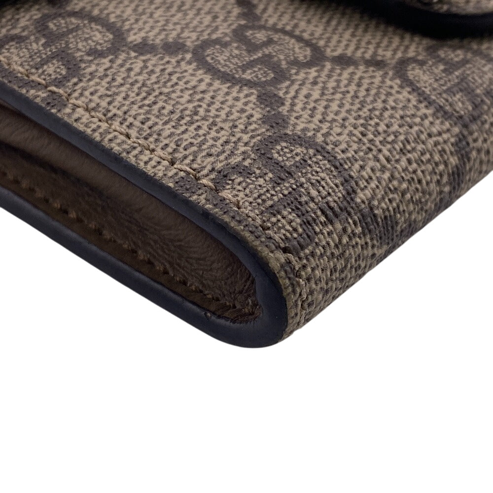 GUCCI Bifold Wallet GG Supreme Canvas beige Chain wallet GG Supreme Women