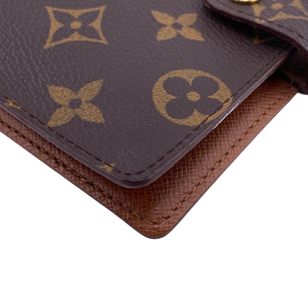 LOUIS VUITTON Notebook cover R20005 Leather, Brown Brown Bifold Wallet Monogram Agenda PM(Unisex)