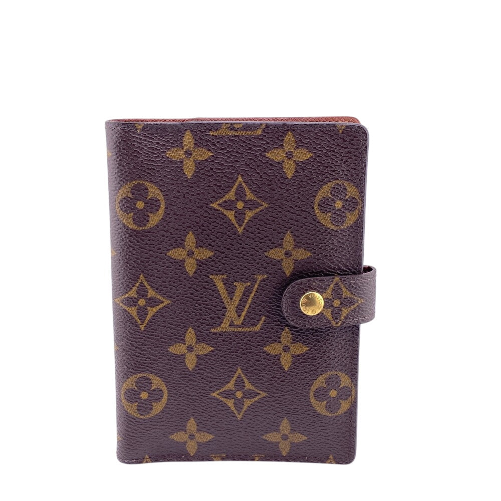 LOUIS VUITTON Notebook cover R20005 leather Brown Monogram Agenda PM(Unisex)