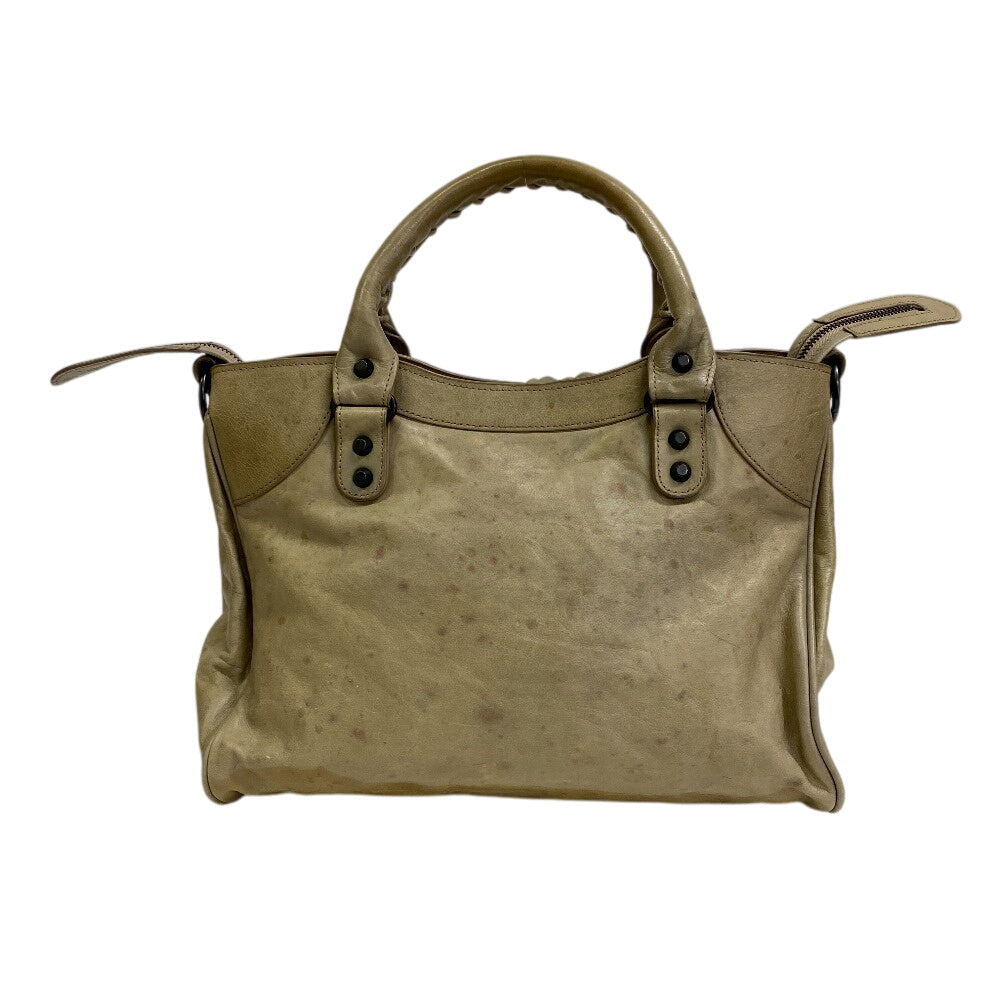 BALENCIAGA Handbag 309544 leather beige Giant Mini City