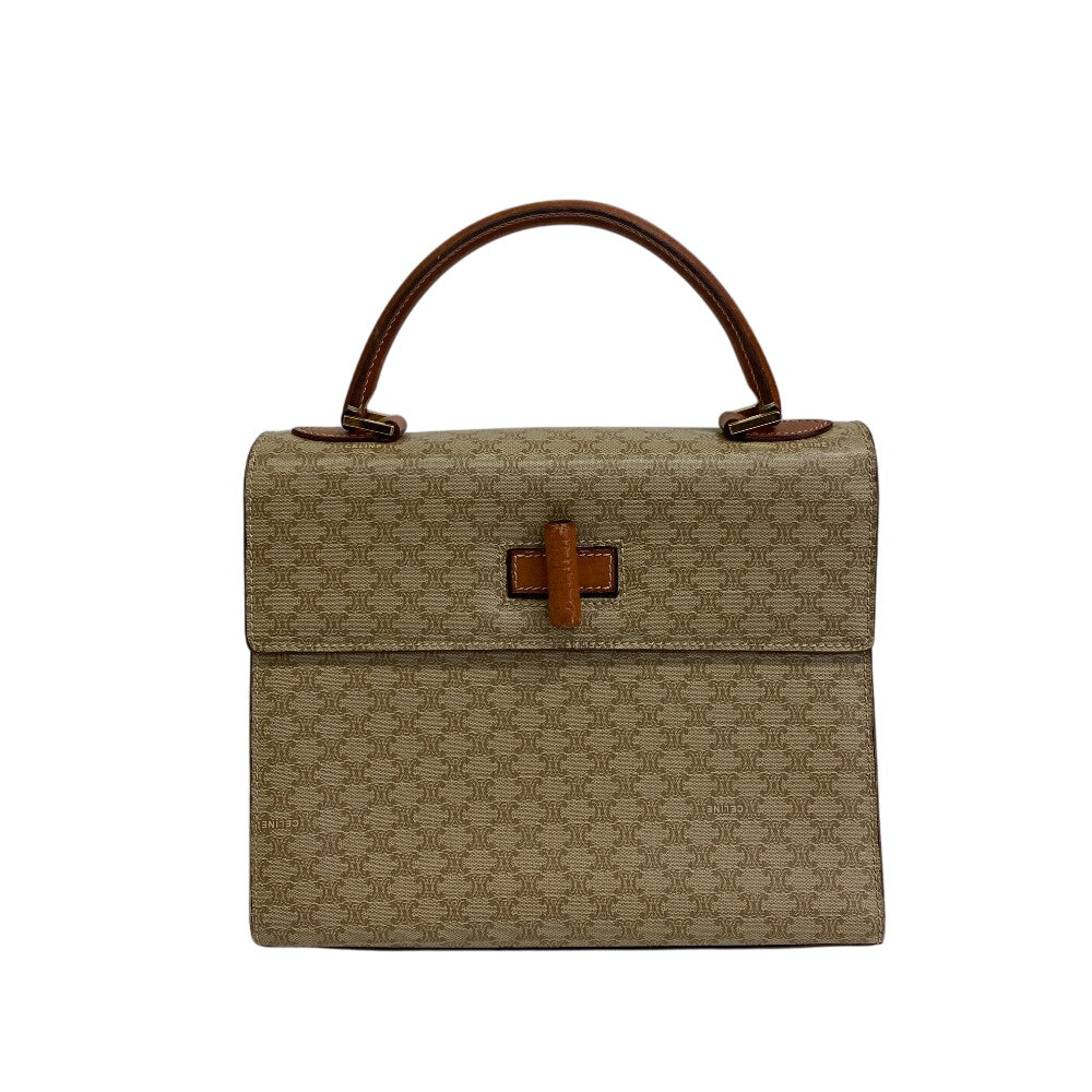 CELINE Handbag leather beige Macadam