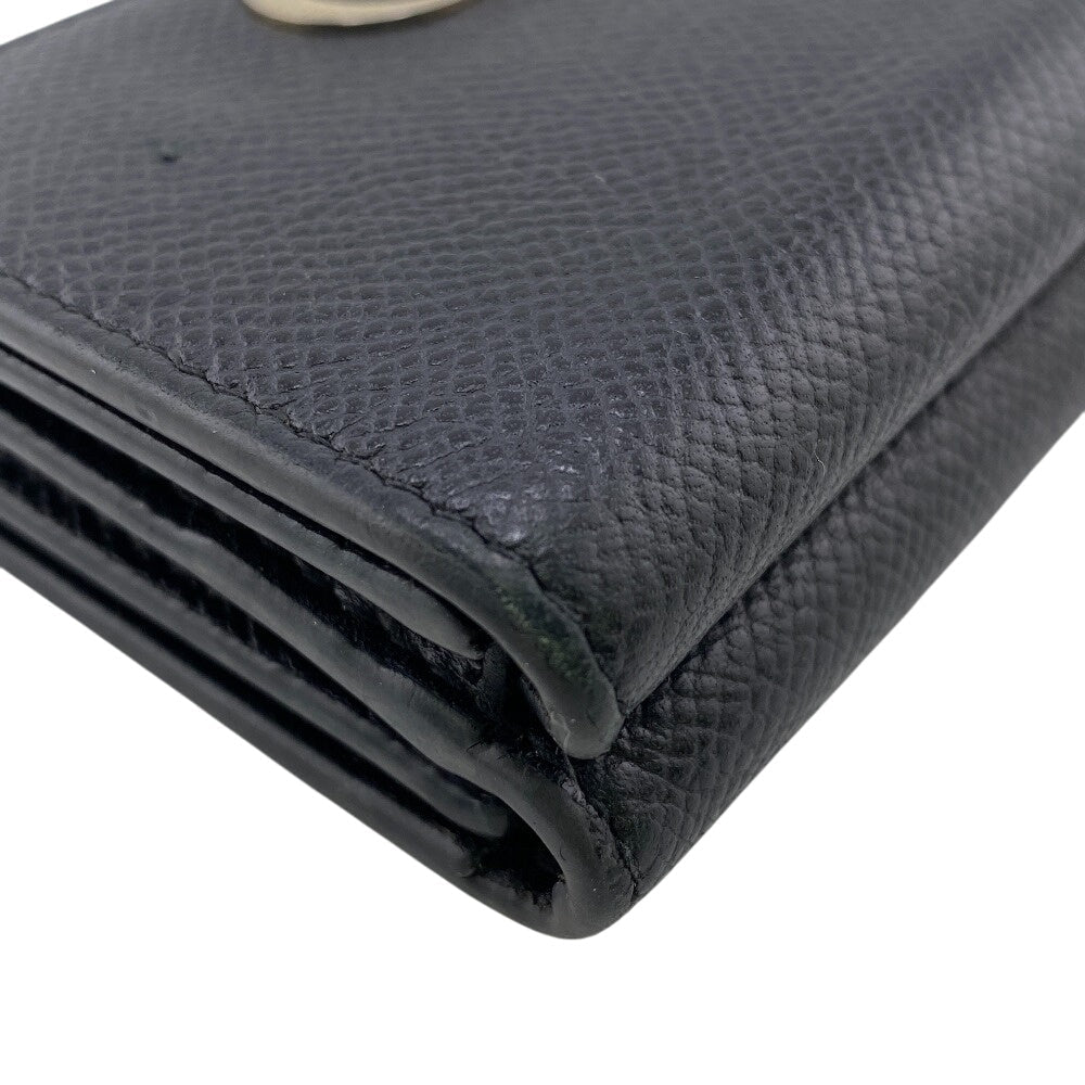 Christian Dior Tri-fold wallet leather black 30 MONTAIGNE