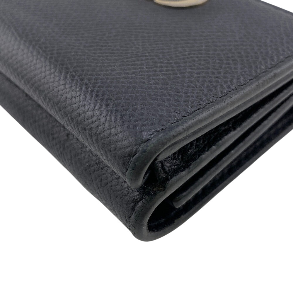 Christian Dior Tri-fold wallet leather black 30 MONTAIGNE