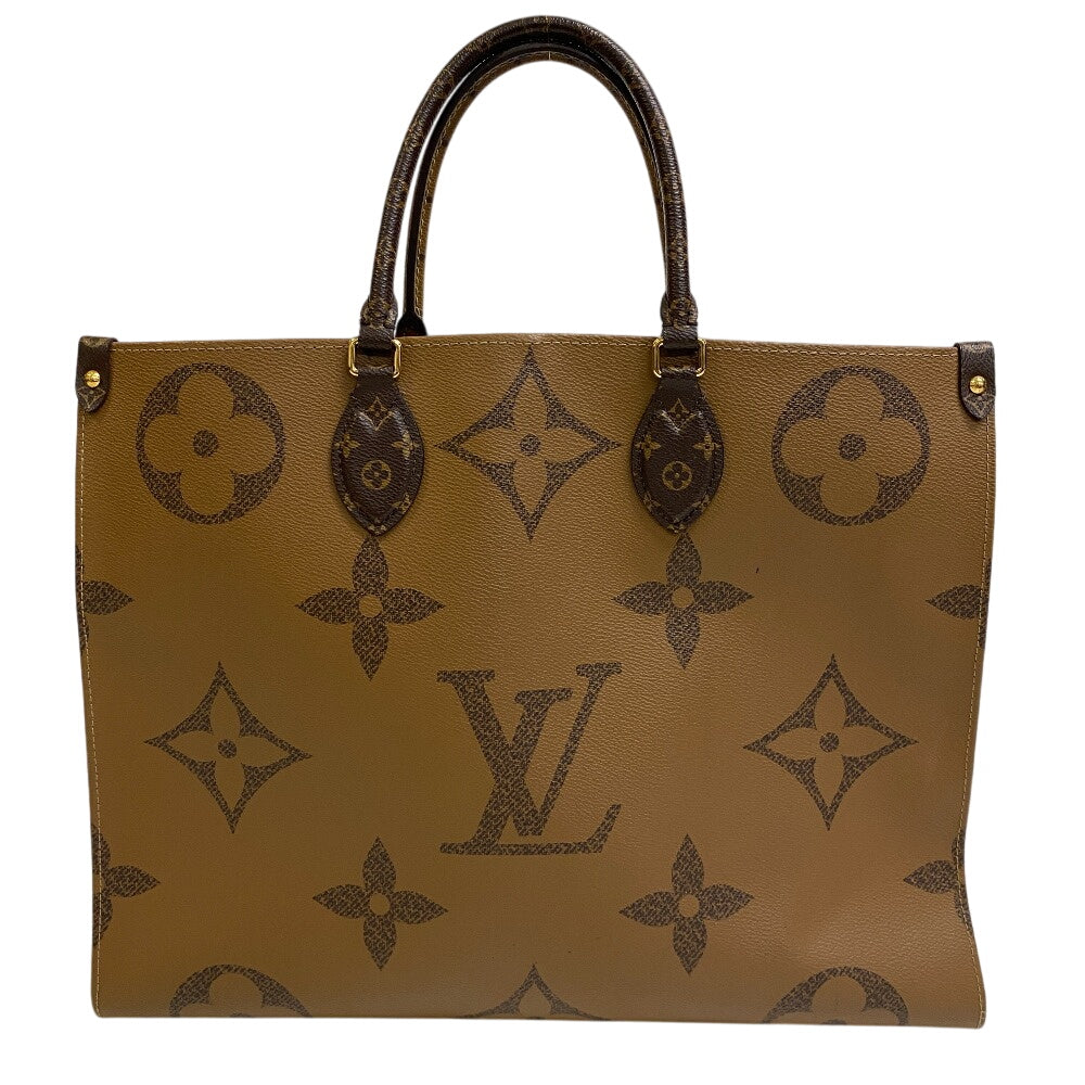 LOUIS VUITTON Tote Bag M45320 leather Brown Monogram Giant On-the-go GM
