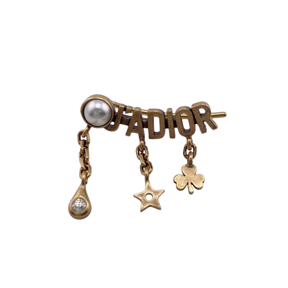 Christian Dior Pierce Gold Plated, Faux Pearl gold Jadior