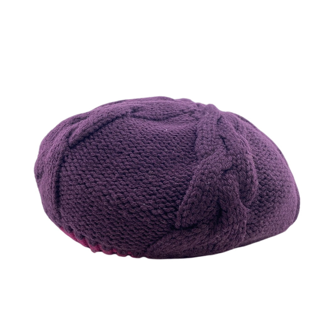 LOUIS VUITTON beret M72705 wool purple LV logo Belle Colombia