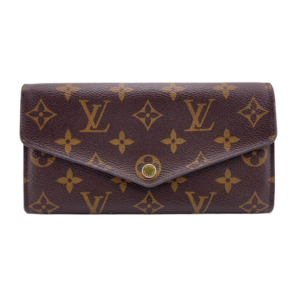 LOUIS VUITTON Long Wallet Purse M62235 leather Brown Monogram Portefeuille Sarah