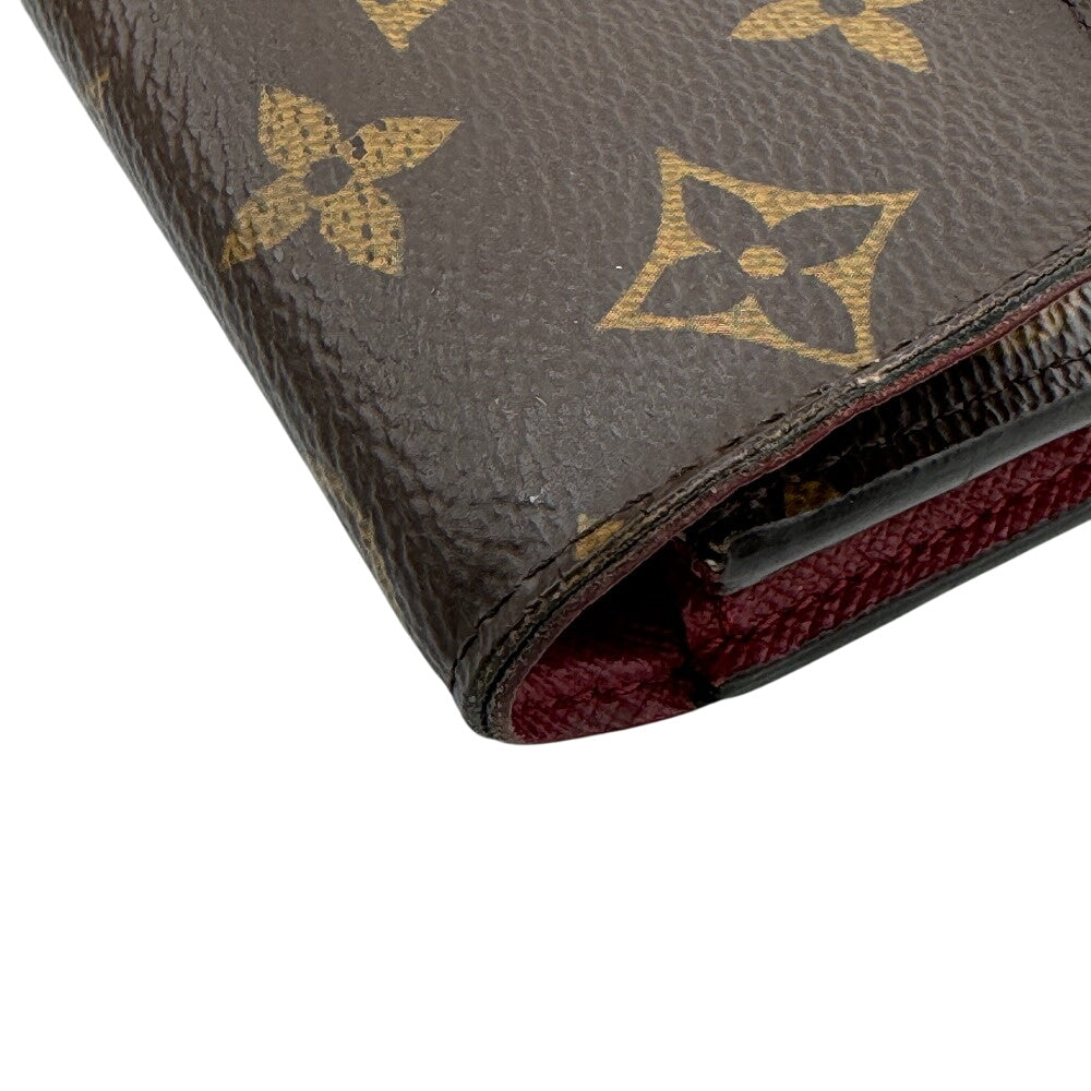 LOUIS VUITTON Long Wallet Purse M60697 leather Brown Monogram Portefeuille Emily