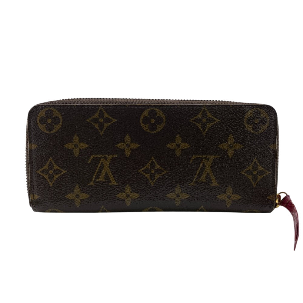 LOUIS VUITTON Long Wallet Purse M60742 leather Brown Monogram Portefeuille Clemence