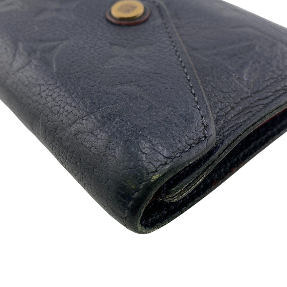 LOUIS VUITTON Tri-fold wallet M64577 Monogram Empreinte , Leather Navy Ann Platt Portefeuille Victorine
