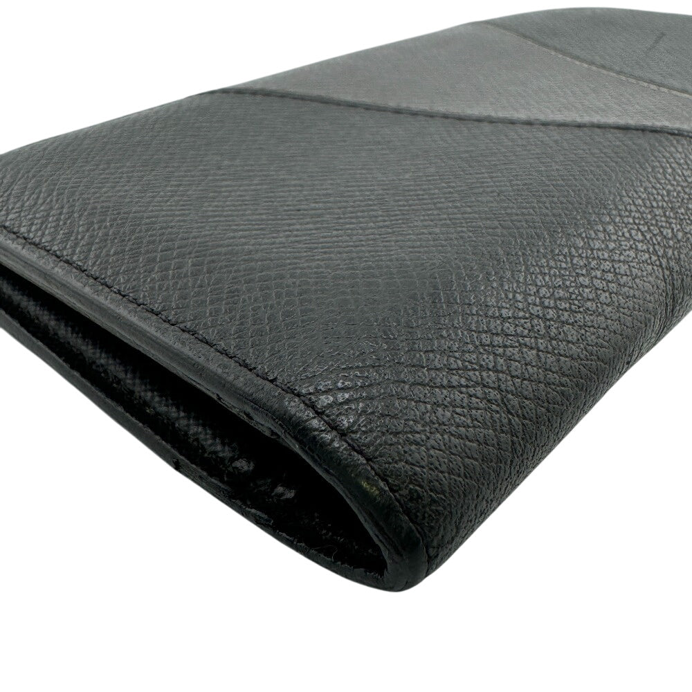 LOUIS VUITTON Long Wallet Purse M30715 Taiga, Leather black Taiga Portefeuille BrazzaNM