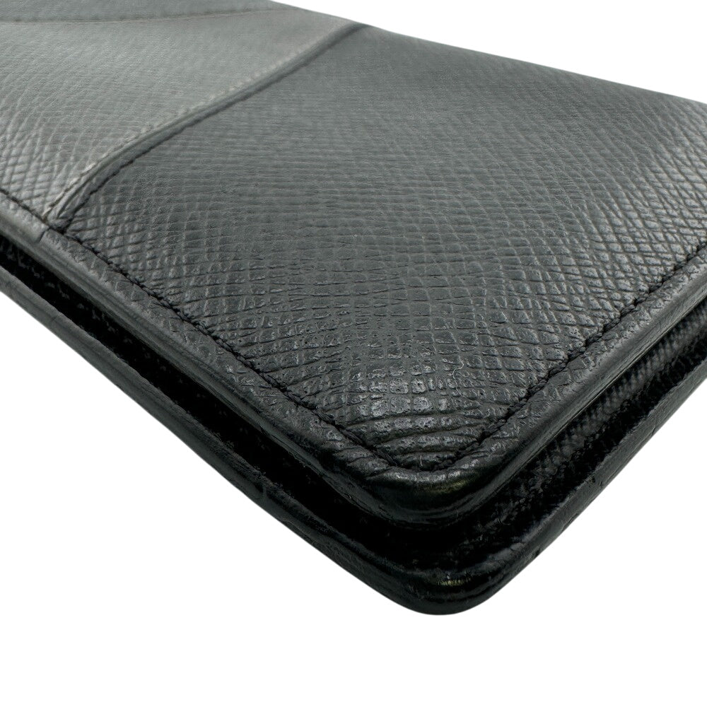 LOUIS VUITTON Long Wallet Purse M30715 Taiga, Leather black Taiga Portefeuille BrazzaNM