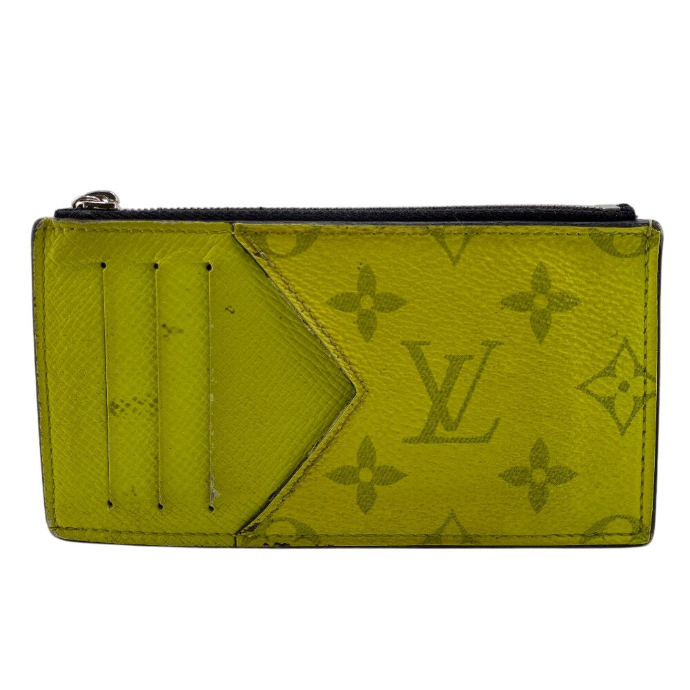 LOUIS VUITTON Card Case M30950 Monogram Neon yellow Taigalama Coin card holder