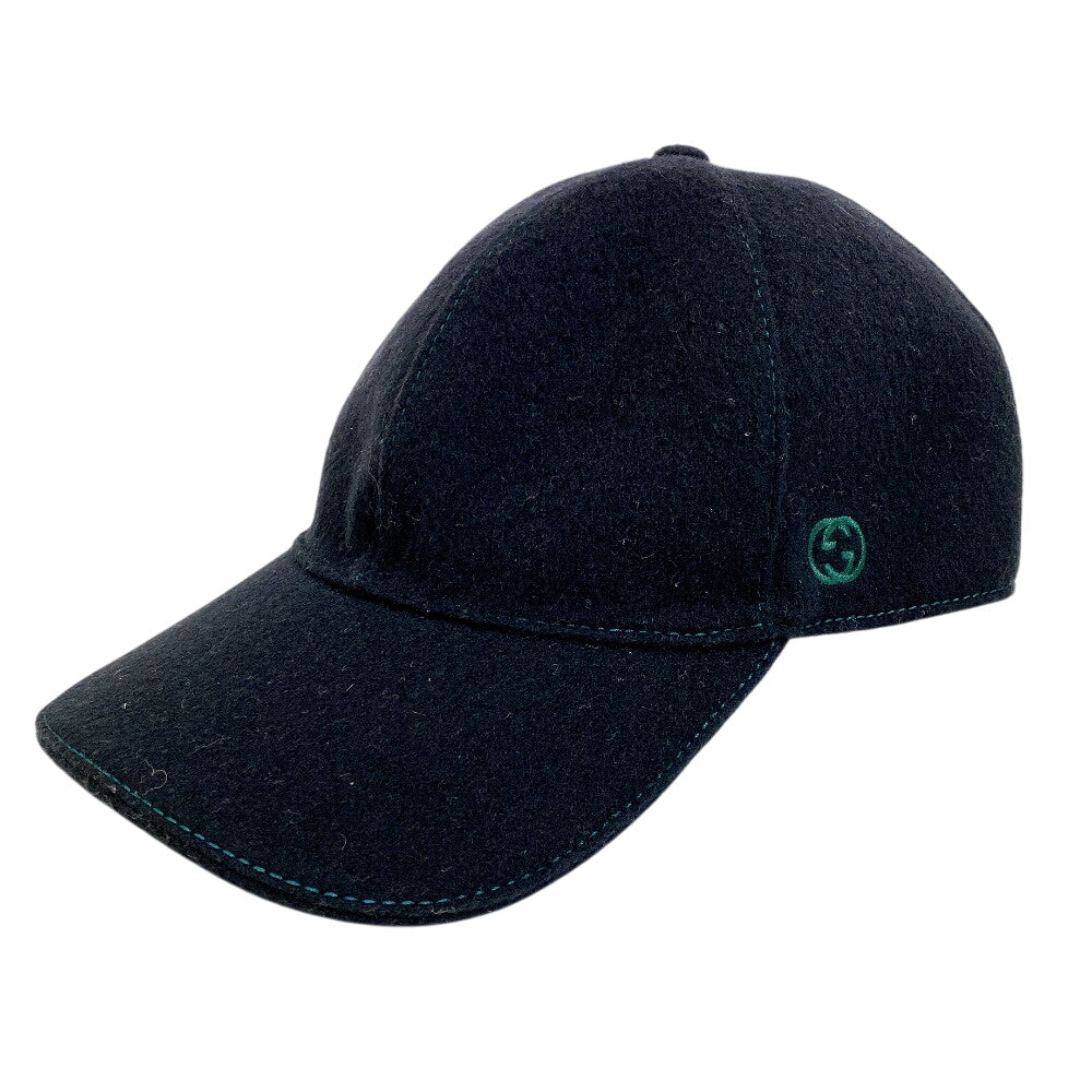 GUCCI cap wool black Sherry Line Interlocking G XL60
