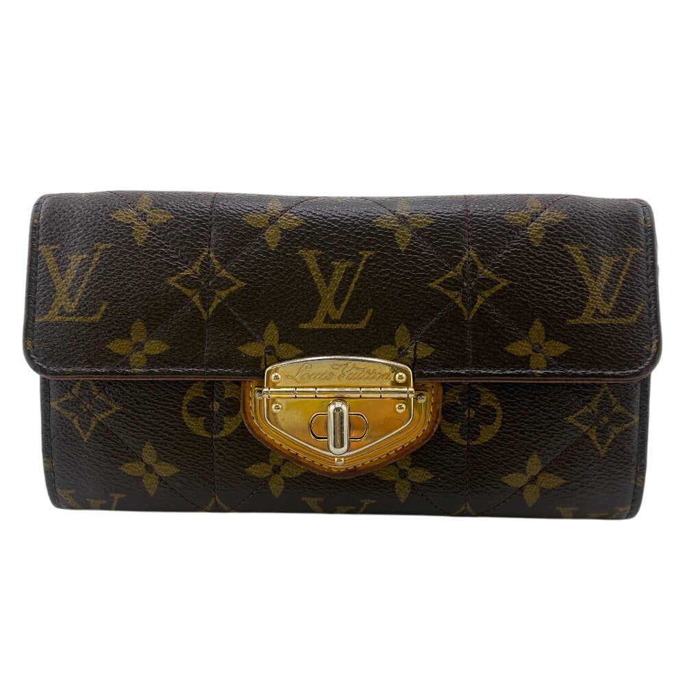 LOUIS VUITTON Long Wallet Purse M66556 leather Brown Monogram Etoile Portefeuille Sarah