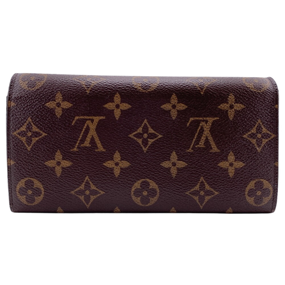 LOUIS VUITTON Long Wallet Purse M61289 leather Brown Monogram Portefeuille Emily