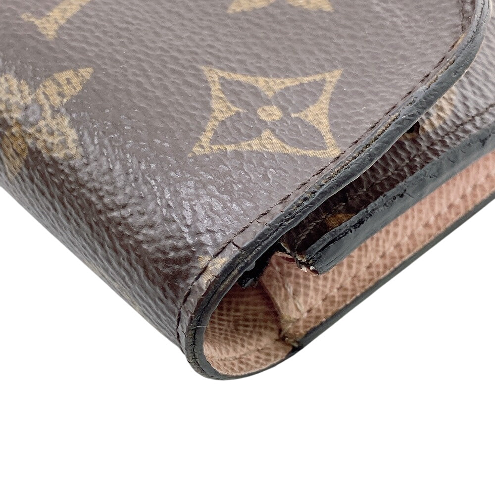 LOUIS VUITTON Long Wallet Purse M61289 leather Brown Monogram Portefeuille Emily
