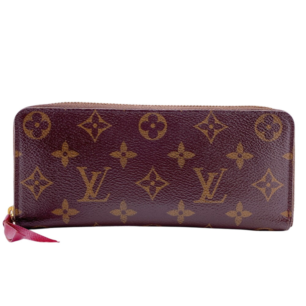 LOUIS VUITTON Long Wallet Purse M60742 leather Brown Monogram Portefeuille Clemence