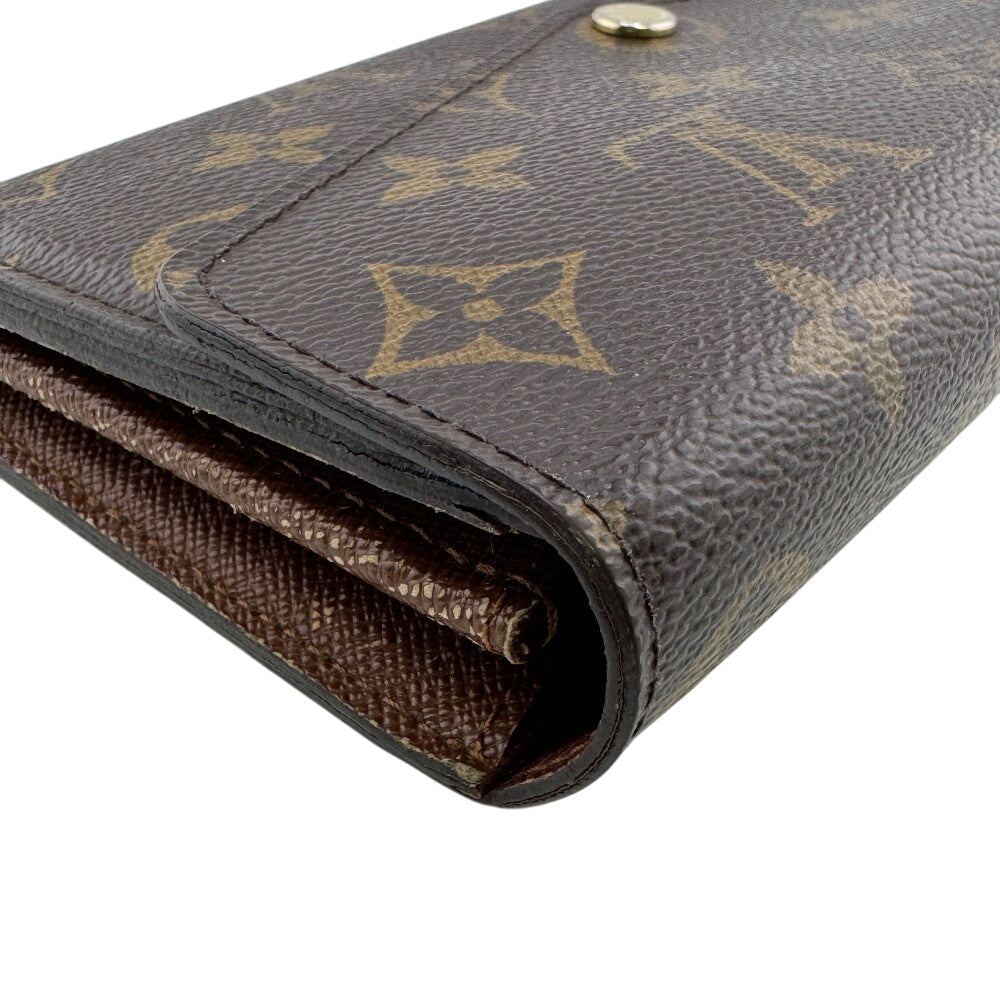 LOUIS VUITTON Long Wallet Purse M60531 leather Brown Monogram Feuillesara