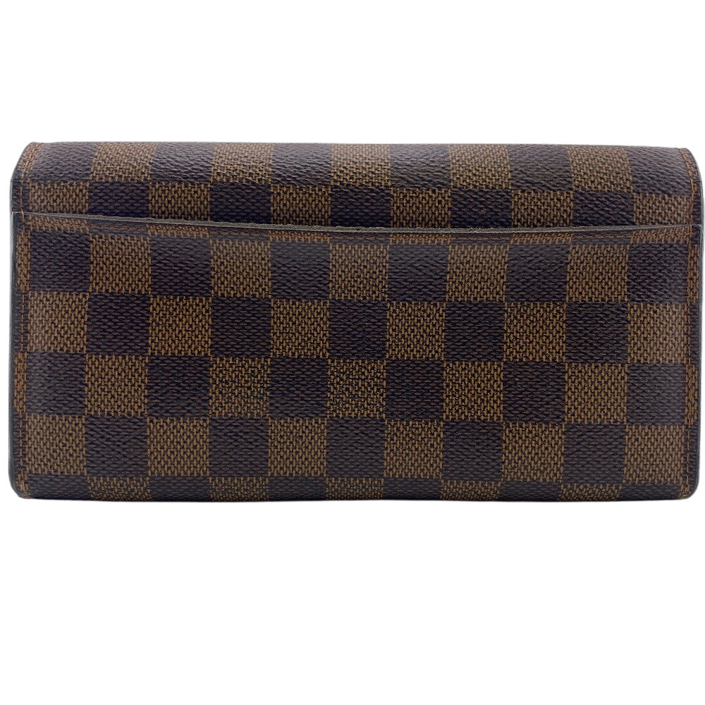 LOUIS VUITTON Long Wallet Purse N63209 leather Brown Damier Portefeuille Sarah