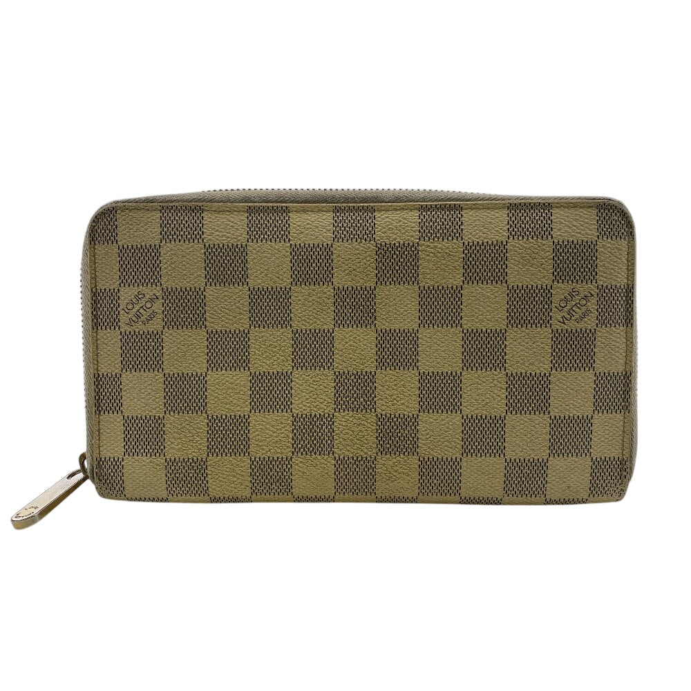 LOUIS VUITTON Long Wallet Purse N60012 leather beige Damier Zippy Organizer
