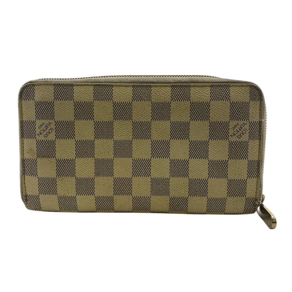LOUIS VUITTON Long Wallet Purse N60012 leather beige Damier Zippy Organizer