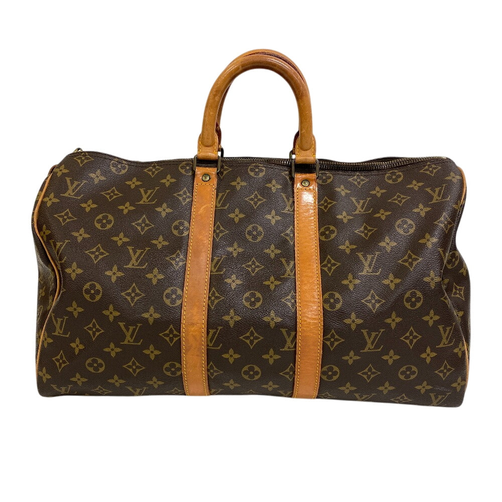 LOUIS VUITTON Boston Duffel bag M41428 Monogram, Leather Brown Monogram Pattern Keepall 45