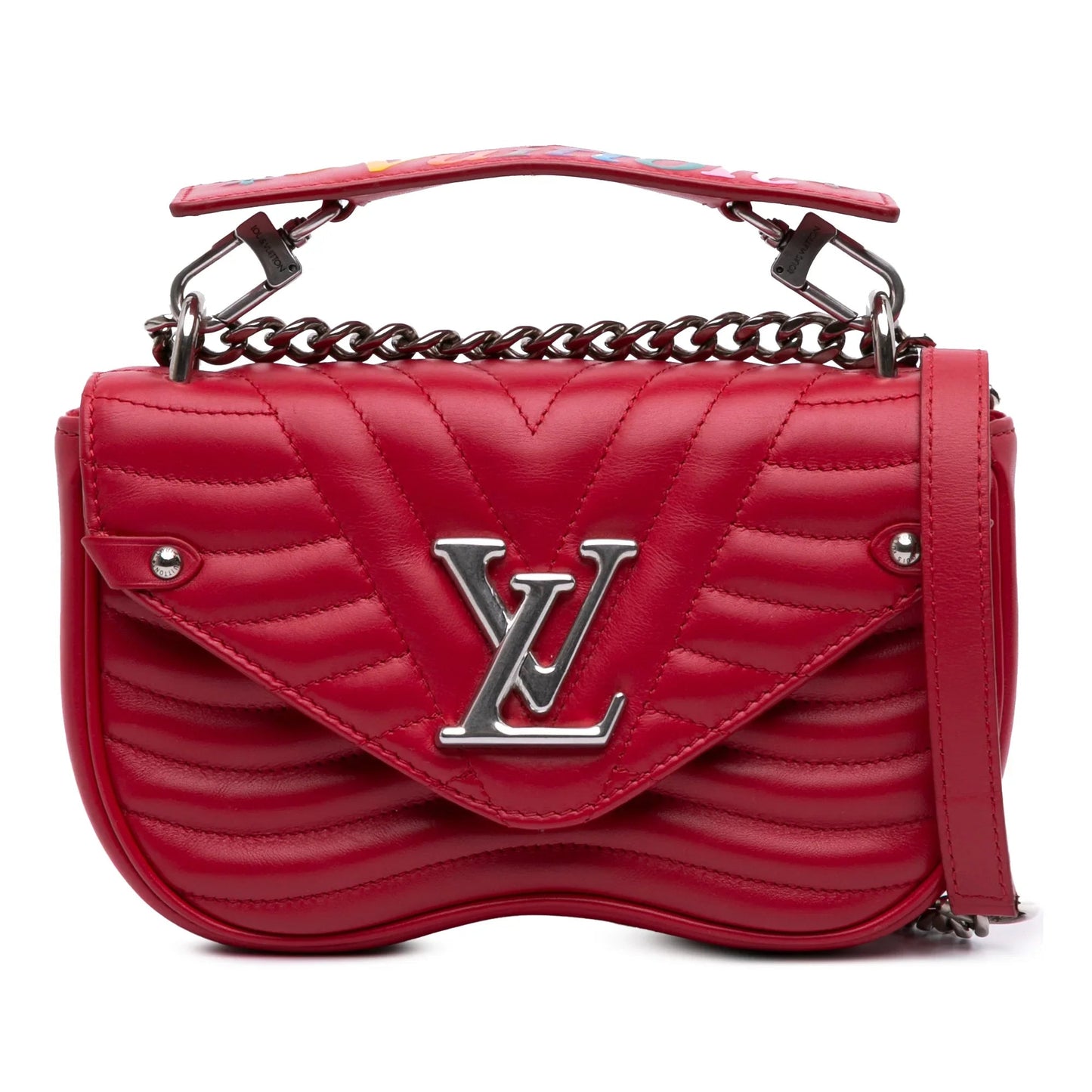 Red Louis Vuitton New Wave Chain Bag PM Satchel