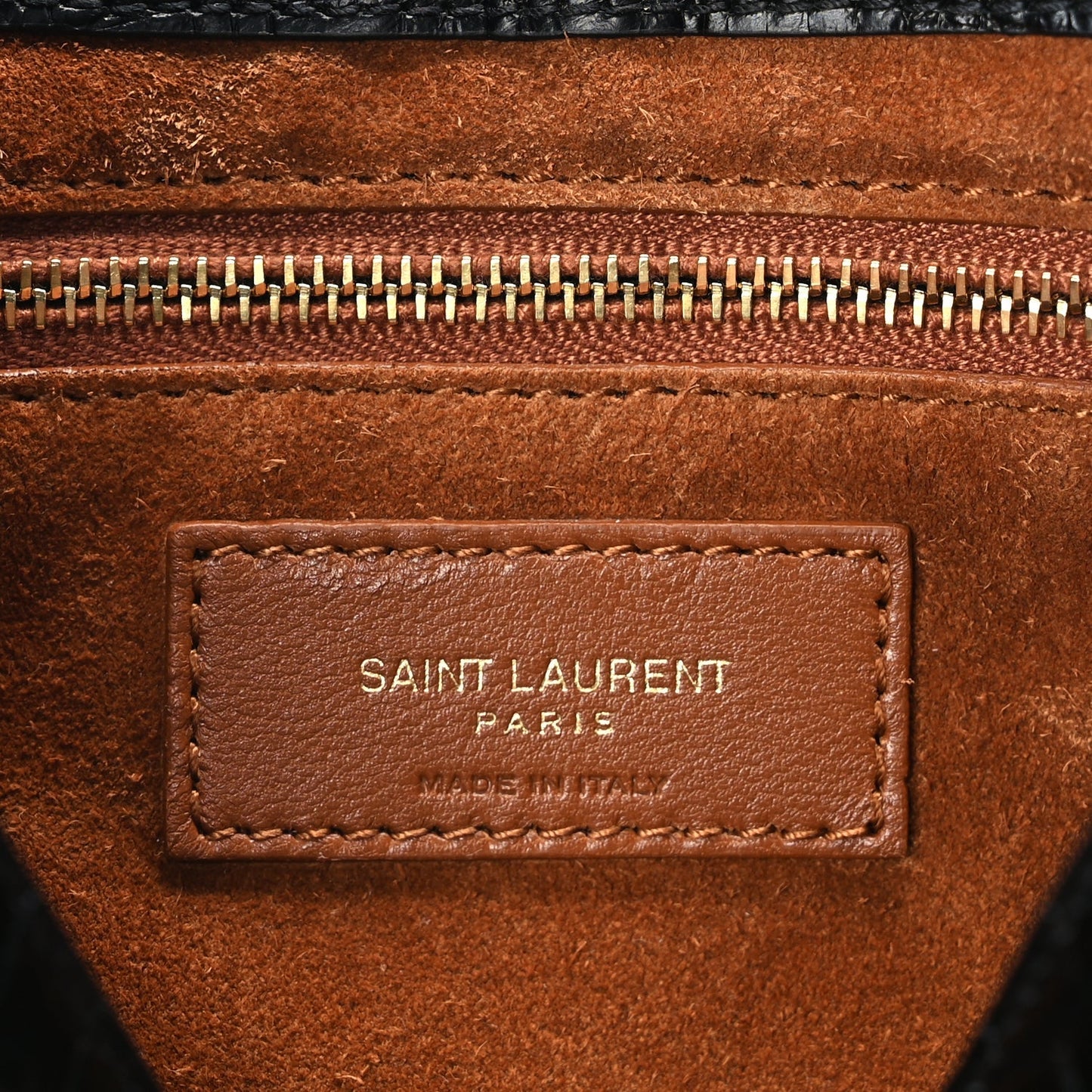 Saint Laurent Calfskin Crocodile Embossed Le 5 A 7 Hobo Black