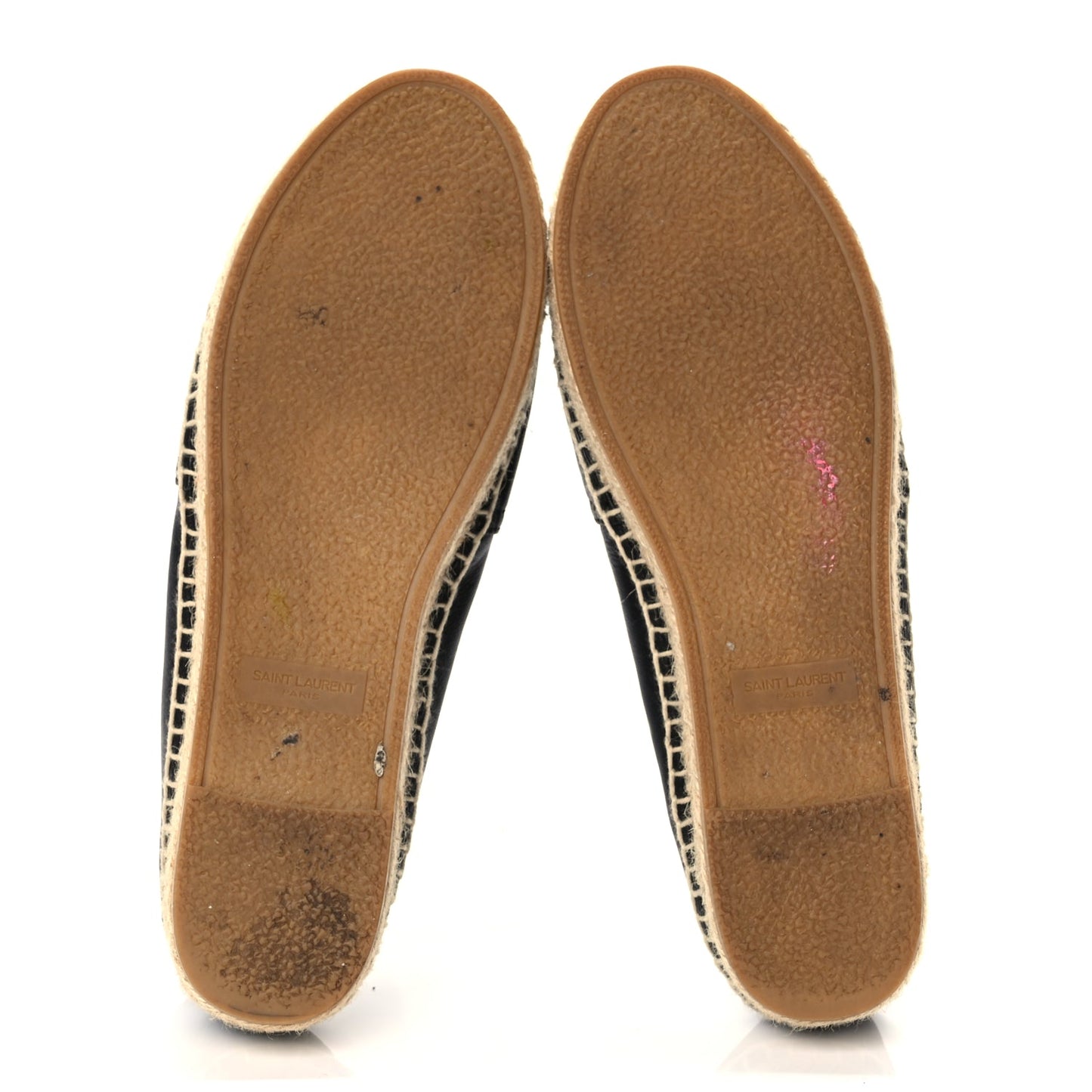 Saint Laurent Lambskin Monogram Espadrilles 38 Black