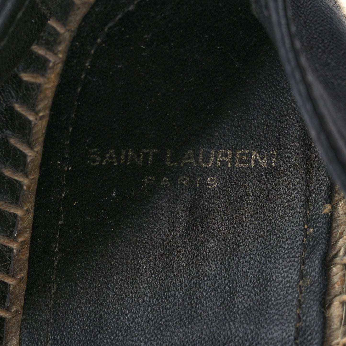 Saint Laurent Lambskin Monogram Espadrilles 38 Black