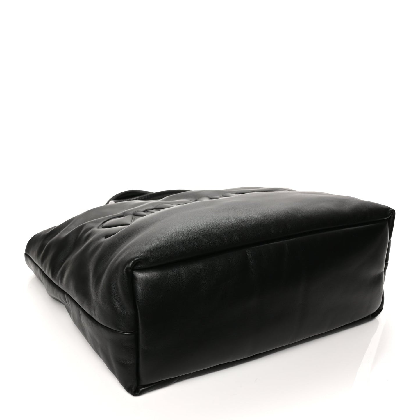 Saint Laurent Lambskin Wide Puffer Tote Black Black